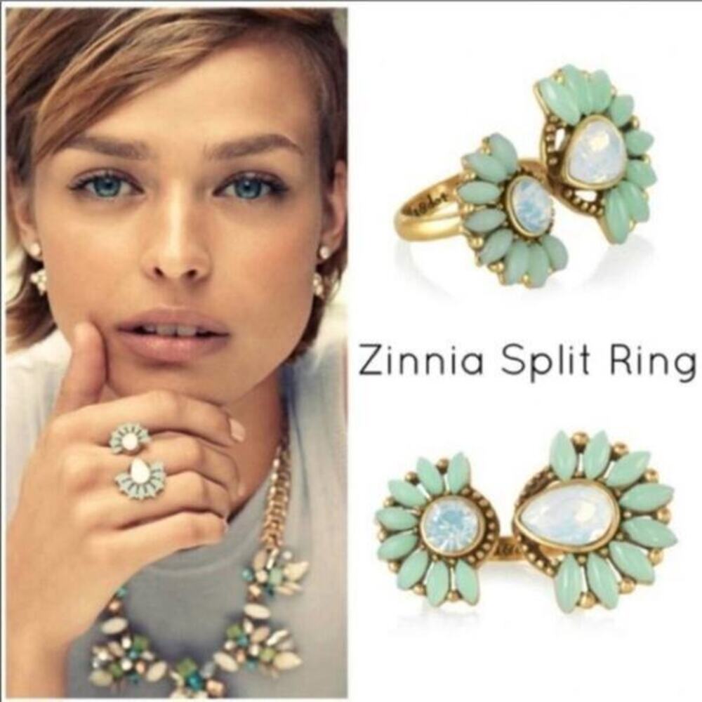 Stella And Dot Zinnia‎ Split Green Stone Opal Ring